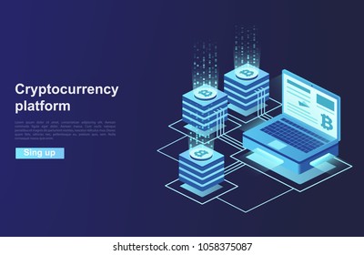 Cryptocurrency and blockchain. Platform creation of digital currency. Web business, analytics and management.