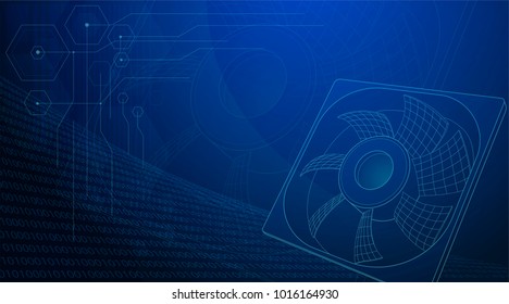 Cryptocurrency and blockchain  technology. Bitcoin mining. Hi-tech digital technology concept.