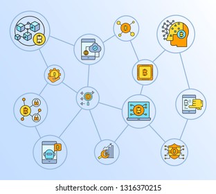 cryptocurrency and blockchain technology concept network