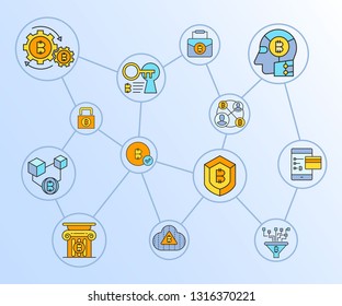cryptocurrency and blockchain technology concept network