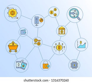 cryptocurrency and blockchain technology concept network