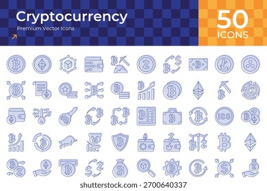 Cryptocurrency and Blockchain Technology Icons Set, cryptocurrency, crypto, blockchain, bitcoin, ethereum, nft, finance, digital, currency, money, cash, wallet, mining, exchange, investment, trading