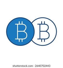 Cryptocurrency Blue Line Icon. Funding, Economy, Investment, Payment, Banking, Money, Investor Icons. Editable Stroke Vector Illustration