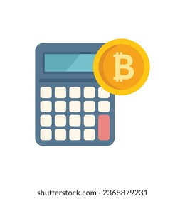 Cryptocurrency calculator icon flat vector. Crypto business. Digital marketing isolated