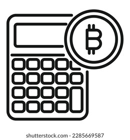 Cryptocurrency calculator icon outline vector. Crypto business. Digital marketing