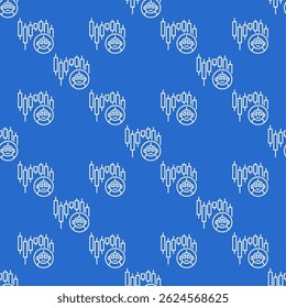 Cryptocurrency Candlestick Chart and Trading Bot vector concept linear seamless pattern