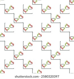 Cryptocurrency Candlestick Chart vector Analytics concept simple seamless pattern