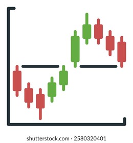 Cryptocurrency Candlestick Chart vector Analytics concept simple icon or symbol