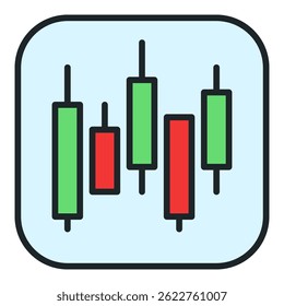 Cryptocurrency Candlestick chart vector concept buying crypto colored icon or symbol