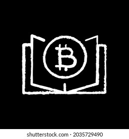 Cryptocurrency chalk icon. Vector isolated black illustration.