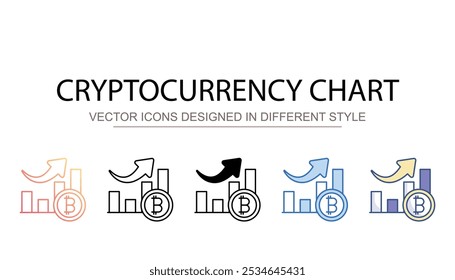 Cryptocurrency Chart icon design with white background stock illustration