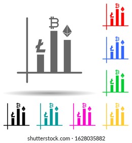 cryptocurrency chart multi color style icon. Simple glyph, flat vector of crypto icons for ui and ux, website or mobile application