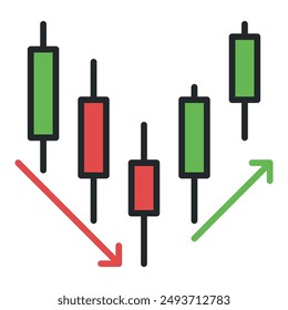 Gráfico de criptomonedas Vector de movimientos de Precio concepto de icono o signo de color