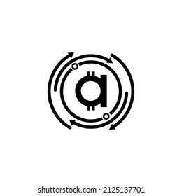 Diseño del logotipo de flecha de círculo criptodivisa