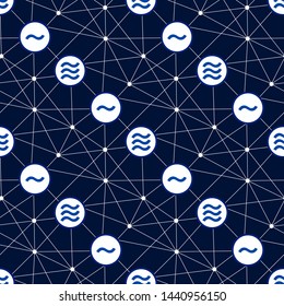 Cryptocurrency coin background with libra and connected line