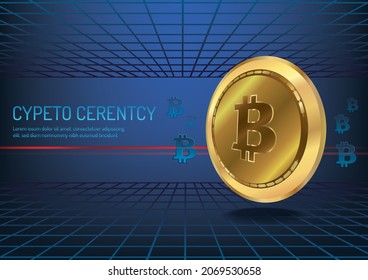 cryptocurrency coin bitcoin background art vector