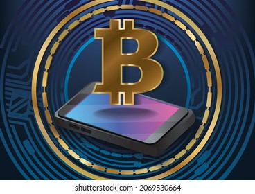 cryptocurrency coin bitcoin background art vector