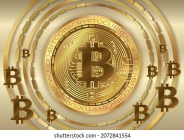 cryptocurrency coin bitcoin background art vector
