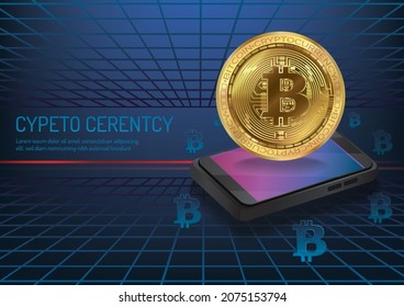 vector de arte de fondo criptodivisa de bitcoin