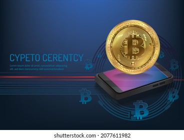 cryptocurrency coin bitcoin background art vector