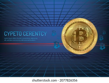 cryptocurrency coin bitcoin background art vector