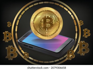 vector de arte de fondo criptodivisa de bitcoin