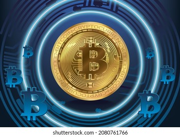cryptocurrency coin bitcoin background art vector