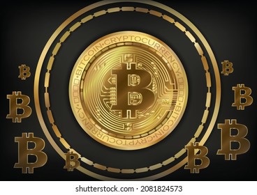 cryptocurrency coin bitcoin background art vector