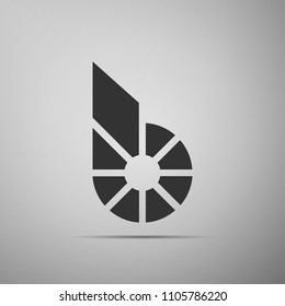 Cryptocurrency coin Bitshares BTS icon isolated on grey background. Physical bit coin. Digital currency. Altcoin symbol. Blockchain based secure crypto currency. Flat design. Vector Illustration