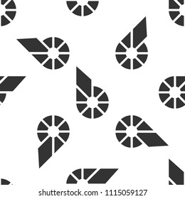 Cryptocurrency coin Bitshares BTS icon seamless pattern on white background. Physical bit coin. Digital currency. Altcoin symbol. Blockchain based secure crypto currency. Vector Illustration