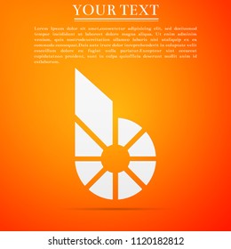 Cryptocurrency coin Bitshares BTS icon isolated on orange background. Physical bit coin. Digital currency. Altcoin symbol. Blockchain based secure crypto currency. Flat design. Vector Illustration