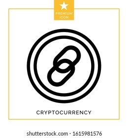 Cryptocurrency coin blockchain icon flat vector design. Modern outline elements, simple symbols collection, graphic design concepts. Bitcoin chain line icons for web and mobile app element.
