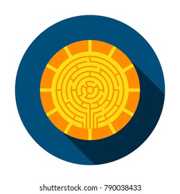 Cryptocurrency Coin Circle Icon. Vector Illustration Flat Style with Long Shadow.