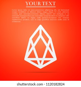 Cryptocurrency coin EOS icon isolated on orange background. Physical bit coin. Digital currency. Altcoin symbol. Blockchain based secure crypto currency. Flat design. Vector Illustration