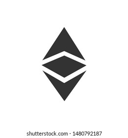 Cryptocurrency coin Ethereum classic ETC icon isolated. Physical bit coin. Digital currency. Altcoin symbol. Blockchain based secure cryptocurrency. Flat design. Vector Illustration