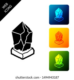 Cryptocurrency coin Ethereum classic ETC icon. Physical bit coin. Digital currency. Altcoin symbol. Blockchain based secure cryptocurrency. Set icons colorful square buttons. Vector Illustration