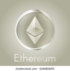 Cryptocurrency coin Ethereum, ETH with a realistic metal dark gold design. Background about electronic currency, business and finance. Vector EPS 10 Illustration.