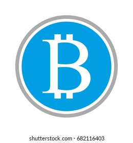 Cryptocurrency coin icon. Bitcoin sign