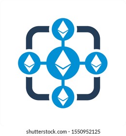 Cryptocurrency Coin Mining and Exchange Concept Icon