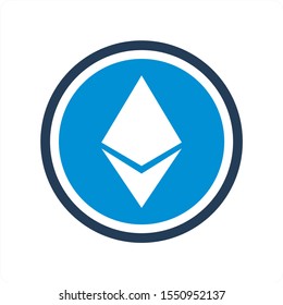 Cryptocurrency Coin Mining and Exchange Concept Icon