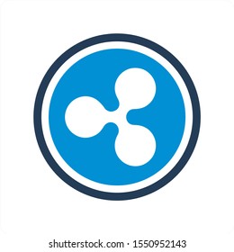 Cryptocurrency Coin Mining and Exchange Concept Icon