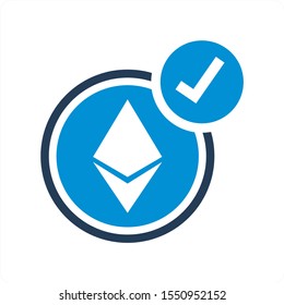 Cryptocurrency Coin Mining and Exchange Concept Icon