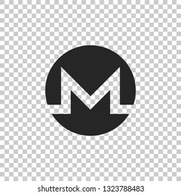 Cryptocurrency coin Monero XMR icon isolated on transparent background. Physical bit coin. Digital currency. Altcoin symbol. Blockchain based secure crypto currency. Flat design. Vector Illustration