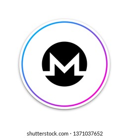 Cryptocurrency coin Monero XMR icon isolated on white background. Physical bit coin. Digital currency. Altcoin symbol. Blockchain based secure crypto currency. Circle white button. Vector Illustration