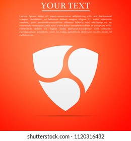 Cryptocurrency coin NEM XEM icon isolated on orange background. Physical bit coin. Digital currency. Altcoin symbol. Blockchain based secure crypto currency. Flat design. Vector Illustration