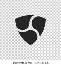 Cryptocurrency coin NEM XEM icon isolated on transparent background. Physical bit coin. Digital currency. Altcoin symbol. Blockchain based secure crypto currency. Flat design. Vector Illustration