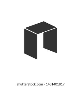 Cryptocurrency coin NEO icon isolated. Physical bit coin. Digital currency. Altcoin symbol. Blockchain based secure crypto currency. Flat design. Vector Illustration