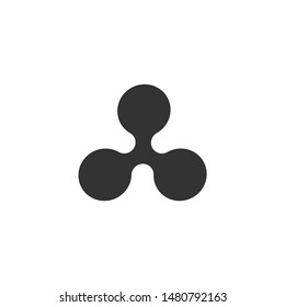 Cryptocurrency coin Ripple XRP icon isolated. Physical bit coin. Digital currency. Altcoin symbol. Blockchain based secure crypto currency. Flat design. Vector Illustration