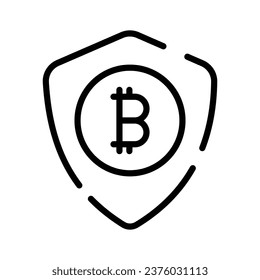 Cryptocurrency coin security, finance protection. Security vector, bitcoin security