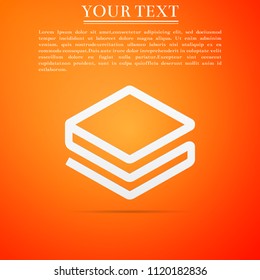 Cryptocurrency coin Stratis STRAT icon isolated on orange background. Physical bit coin. Digital currency. Altcoin symbol. Blockchain based secure crypto currency. Flat design. Vector Illustration
